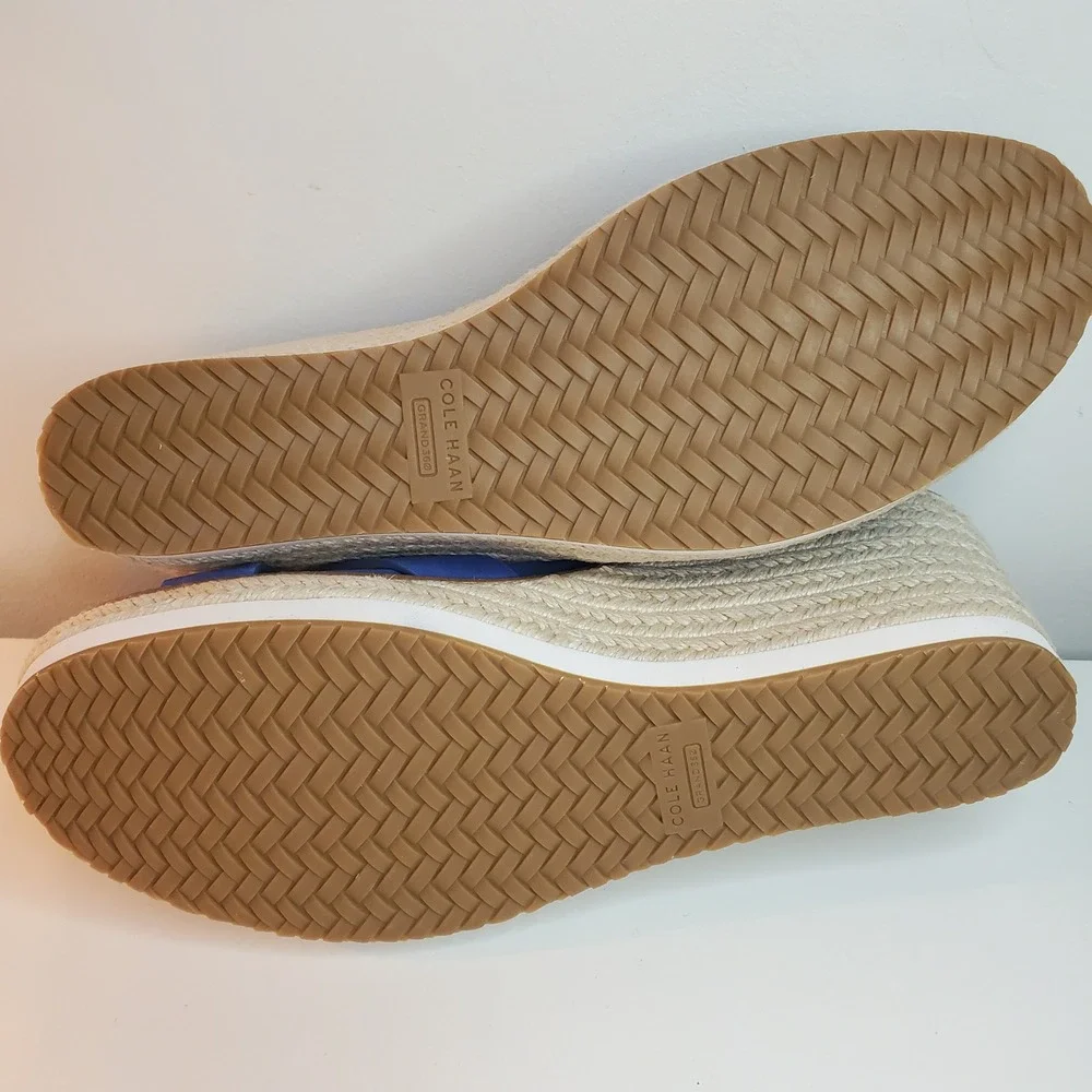 Cole Haan Cloudfeel Blue Suede Espadrille Wedge Sandals W31919 Womens 11